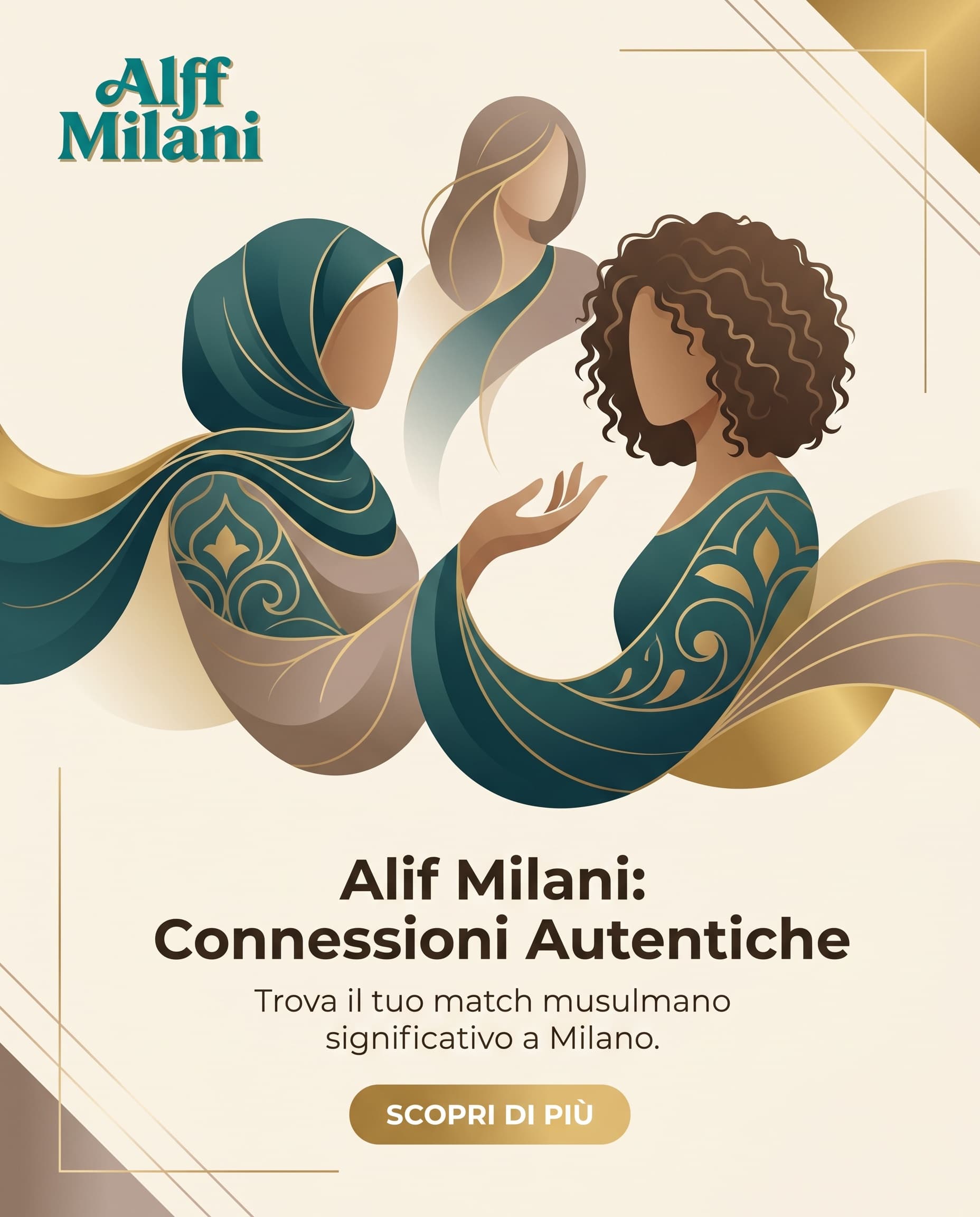 Silhouette eleganti in forme fluide che evocano connessione e armonia